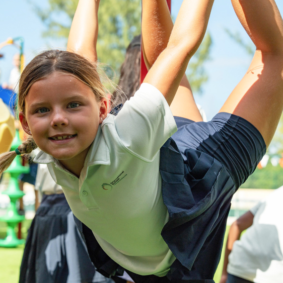 Student at the International School Turks and Caicos Islands confidently embracing new challenges and learning experiences.