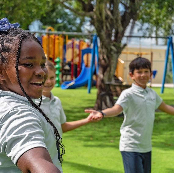 Student at the International School Turks and Caicos Islands working collaboratively with others to achieve shared goals.