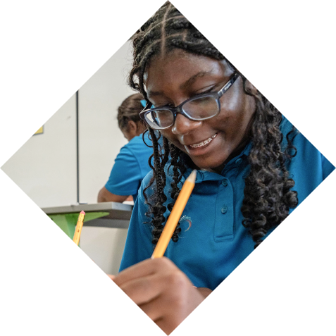 Student working on homework and home learning activities at the International School Turks and Caicos Islands.